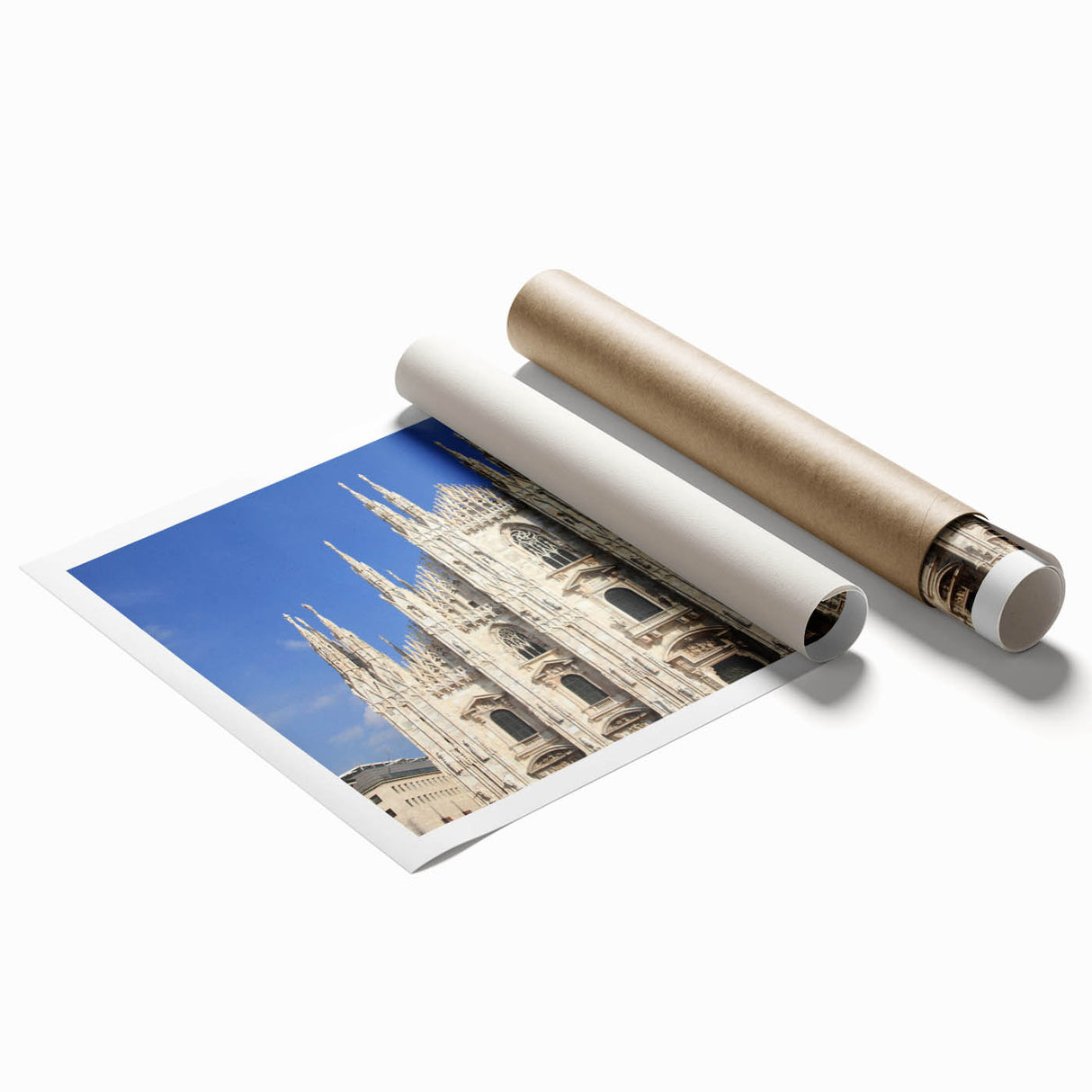 Extra large rolled print featuring a detailed floral art design on a cathedral.