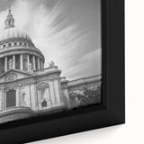 Extra large framed canvas featuring a black textured cathedral design with colorful accents, ideal for living room decor.