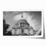 Extra large rolled print of a cathedral design in muted gray and blue tones, ideal for art wall dining room decor.