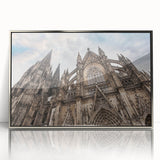 Art Deco style cathedral design in silver and gray tones on a framed acrylic, suitable for modern nursery decor.