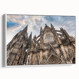 Framed canvas of a vintage cathedral landscape in black and white, ideal for bedroom wall art.