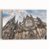 Black and white cathedral design on large stretched canvas, ideal for kitchen wall art.