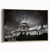 Framed canvas of a cathedral landscape in colorful art style, suited for enhancing a living room or hallway decor.