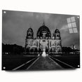 Acrylic print of a large abstract cathedral design in muted earth tones, ideal for dining room or bedroom decor.