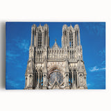Black and white large canvas featuring a detailed cathedral design, suitable as kitchen wall art.