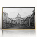 Mid-century modernist cathedral design in gold and white tones on a framed acrylic, suitable for nursery wall decor.