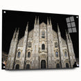 Acrylic print of a large abstract depiction of a cathedral, using muted earth tones, ideal for dining room decor.