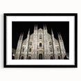 Abstract art print of a cathedral in vibrant colors on a large textured canvas, suited for living room decor.