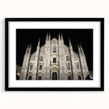 Abstract art print of a cathedral in vibrant colors on a large textured canvas, suited for living room decor.