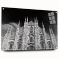 Acrylic print of a large abstract cathedral design in muted earth tones, ideal for bedroom or dining room decor.