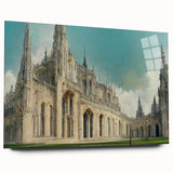 Large abstract acrylic print featuring vibrant blues and greens, ideal for bedroom or dining room art.