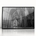 Large abstract wall art featuring geometric shapes in muted earth tones, framed in black acrylic.