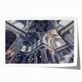 Extra large rolled print of a floral church design in soft pastel shades, ideal for dining room wall art.