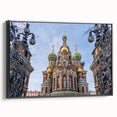 Black and white framed canvas of a vintage church landscape, ideal for bedroom wall art.