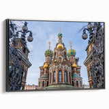 Black and white framed canvas of a vintage church landscape, ideal for bedroom wall art.