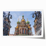 Rolled print of a floral church design in soft pastel colors, ideal for dining room wall art.