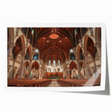 Extra large rolled print of a floral church design in muted pastel shades, suitable for dining room or bathroom.