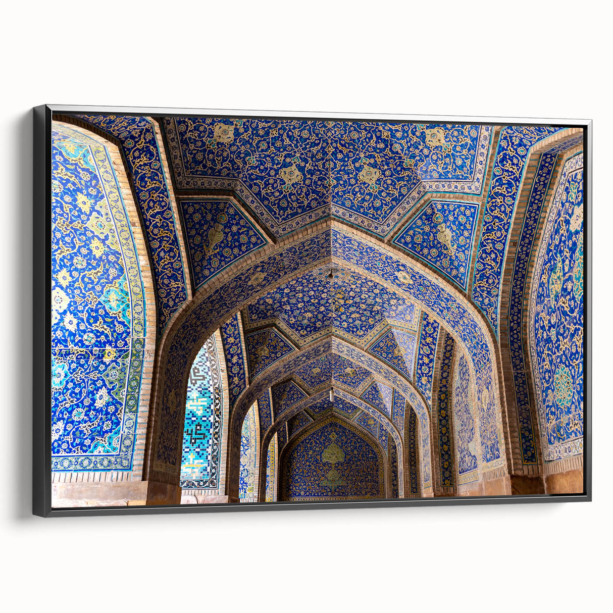 Black and white framed canvas featuring a vintage poster art style landscape of a church, ideal for bedroom wall decor.