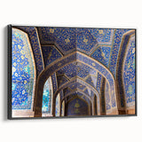 Black and white framed canvas featuring a vintage poster art style landscape of a church, ideal for bedroom wall decor.