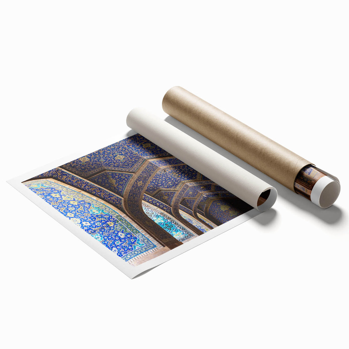 Extra large rolled print featuring a detailed floral design in soft pastel shades, ideal for classy bathroom wall art.