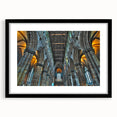 Extra large abstract art print featuring vibrant, colorful textures on a black framed canvas, ideal for living room decor.