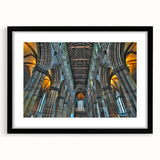 Extra large abstract art print featuring vibrant, colorful textures on a black framed canvas, ideal for living room decor.