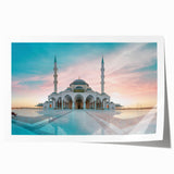 Extra large rolled print featuring a detailed mosque design in muted earth tones, ideal for art wall dining room.