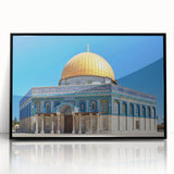 Large abstract wall art of a mosque in black and white tones, framed acrylic, ideal for modern art wall decor.