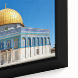 Extra large black wall art featuring a textured mosque design in colorful hues, ideal for living room ambiance.