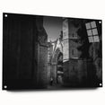 Acrylic print of a large abstract mosque design in soft blue and gray tones, suitable for bedroom or dining room decor.