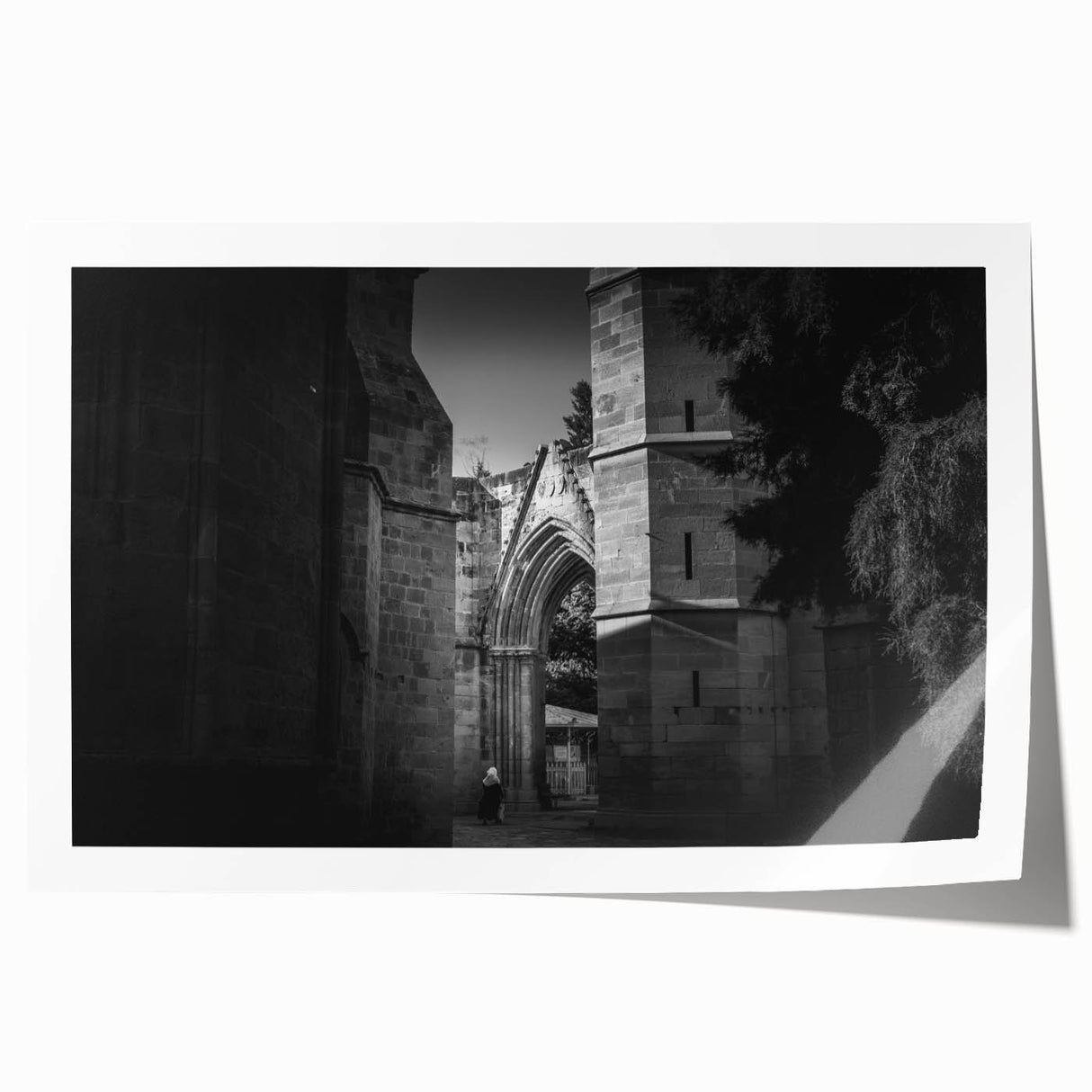 Extra large rolled print of a mosque in muted earth tones, ideal for art wall dining room or classy bathroom wall art.