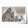 Extra large rolled print of a mosque with intricate floral designs in muted earth tones, ideal for art wall dining room.