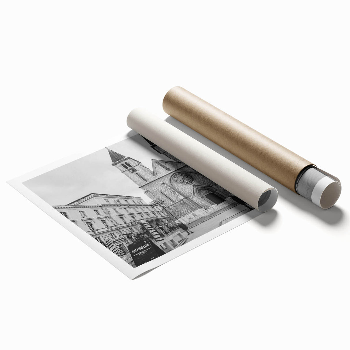 Extra large rolled print featuring a floral mosque design in muted tones, ideal for classy bathroom wall art.