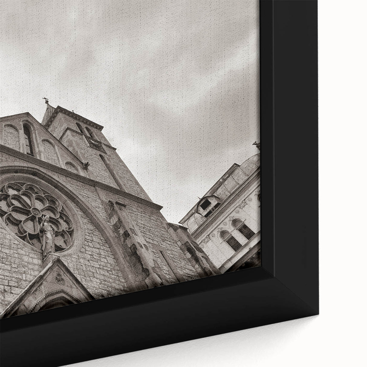 Extra large framed canvas featuring a textured, colorful abstract design of a mosque, ideal for living room decor.