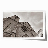 Extra large rolled print featuring a vibrant floral mosque design, ideal for art wall dining room or classy bathroom decor.