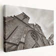 Side view of a large canvas print featuring a detailed mosque design in earth tones, suitable for kitchen wall art.