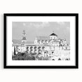 Colorful abstract art print of a mosque, featuring vibrant hues on a large textured canvas, ideal for living room decor.