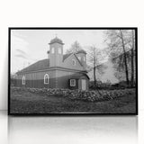 Large abstract wall art depicting a mosque in black and white tones on a framed acrylic, suitable for modern home decor.