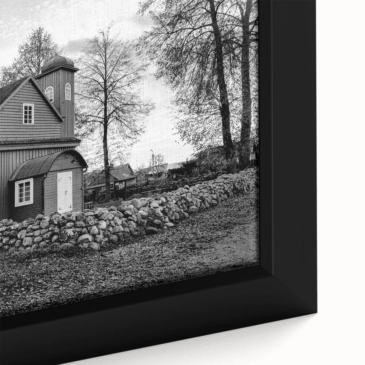 Extra large black wall art featuring a colorful, textured mosque design on framed canvas, suitable for living room decor.