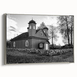 Vintage poster art of a mosque in colorful hues on black background, framed canvas, ideal for living room decor.