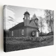 Large canvas print of a mosque design in subtle gray and blue tones, ideal for kitchen wall art.