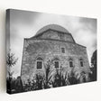 Large canvas print of a mosque design in neutral and blue tones, suitable for kitchen wall art.