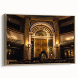 Framed canvas depicting a vintage synagogue in a colorful landscape, ideal for enhancing a study room or office decor.