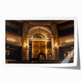 Extra large rolled print featuring a floral synagogue design in muted earth tones, ideal for art wall dining room.