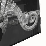 Close-up of a vibrant chameleon wall art design showcasing intricate details and vivid colors, ideal for reptile enthusiasts and home decor lovers.