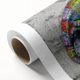 Colorful chameleon-themed wall art design printed on rolled canvas, showcasing vibrant greens and blues, ideal for reptile enthusiasts and home decor.