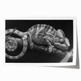 Vibrant chameleon wall art print showcasing intricate design details and vivid colors, rolled for easy display and shipping, perfect for reptile enthusiasts.