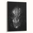 Framed wall art showcasing a vibrant reptile design featuring alligators and crocodiles, set against a sleek black background, ideal for wildlife enthusiasts and modern decor. Perfect for adding a touch of nature to any room.