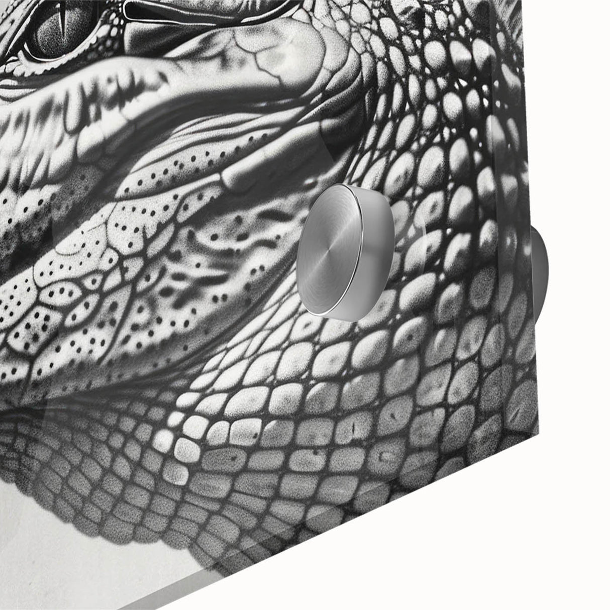 Close-up of a vibrant acrylic wall art collection featuring detailed designs of reptiles, gators, and crocodiles, showcasing rich colors and textures ideal for wildlife enthusiasts' home decor.