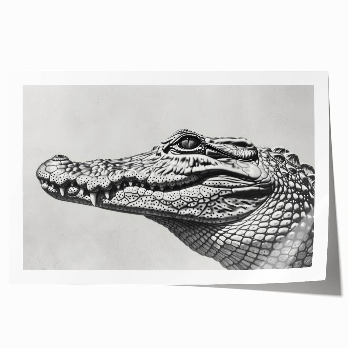 Vibrant rolled print showcasing a detailed design of reptiles, including gators and crocodiles, perfect for nature-themed decor. Ideal for wildlife enthusiasts.